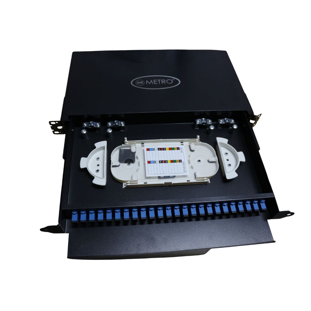 Metro Fiber Patch Panel Unit LIU Fully Loaded Rack Mounted SC/PC (24F) view 3